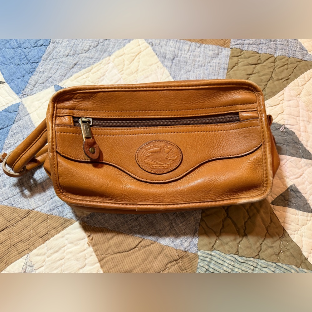 Dilani Santa Fe Tan Leather Man Bag Toiletry Travel Bag